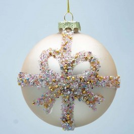 Christmas Balls Bow (Set 4Pcs) 600-47482 10cm Champagne CHAMPAGNE