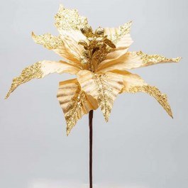 Λουλούδι - Κλαδί Αλεξανδρινό Με Glitter 600-47602 26x20cm Gold GOLD
