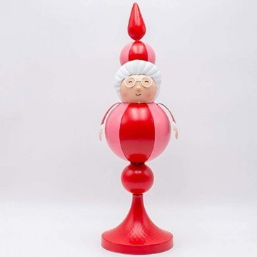 Christmas Decorative Figure Mrs. Claus 600-47744 14x13x45cm Pink-Red