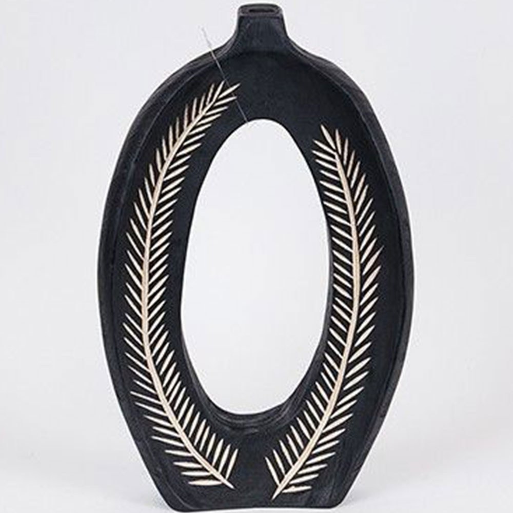 Βάζο Ξύλινο 819-00684 26x7x40cm Black Estheti Home