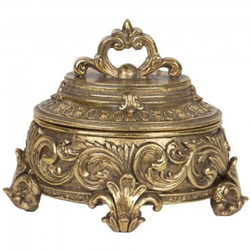 Decorative Container 752-17083 15x12x11,5cm Antique Gold Estheti Home
