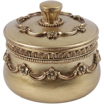 Decorative Container 752-28616 10,2x10,2x8,7cm Gold Estheti Home