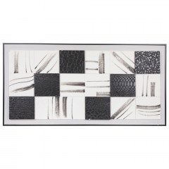 Canvas Painting Squares 812-10019 122x4,5x62cm Black-White Estheti Home
