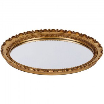 Decorative Tray With Mirror 752-16133 35x26x3cm Gold Estheti Home