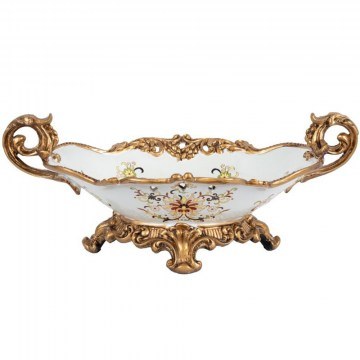 Διακοσμητικό Μπωλ 752-21014 44x25x17cm White-Gold Estheti Home