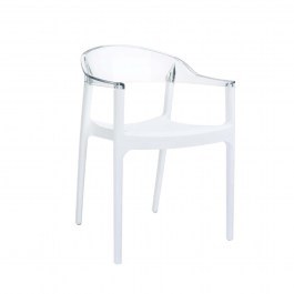 ArmChair - Carmen White/Clear 32-0119 Siesta WHITE-CLEAR