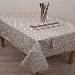 Σουπλά Σετ 2τμχ. Βίκυ Λευκό Viopros BEIGE-WHITE