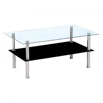 Τραπεζάκι Daniel Clear-Black  ΕΜ9554 103X63X43 cm