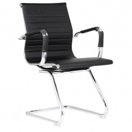 Καρέκλα Υποδοχής BF3300V Black EO277  54x59x95 cm Σετ 2τμχ BLACK