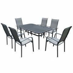 Σετ Τραπεζαρία Verona Anthracite-Grey  Ε272 150X90X71 cm