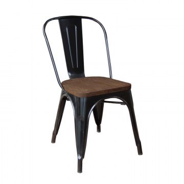Καρέκλα Relix Wood Black Ε5191W,11 45Χ51Χ85 cm