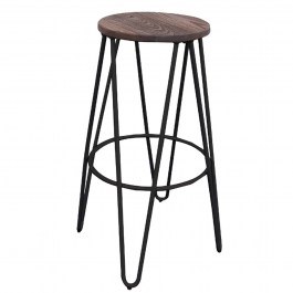 Σκαμπό Μπάρ Arco Wood Dark Black Ε5207,1 Φ33Χ76 cm BLACK