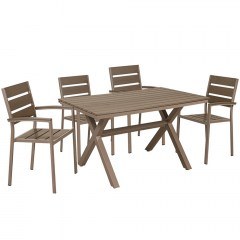 Σετ Τραπεζαρία 5τεμ. 154519 Brown 90Χ150Χ74 cm
