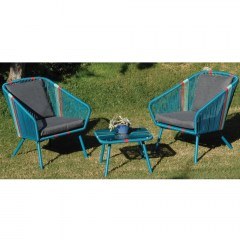 Set Living Room Furniture 154517 63,2x70x77,5/48x48x37.8cm Blue