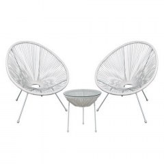 Dining Room Set 2 Seats Acapulco Ε245,Α1S White