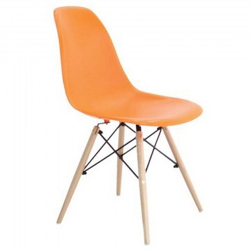 Καρέκλα Art Wood ΕΜ123,3W 46x52x82cm Orange Σετ 4τμχ