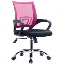 Πολυθρόνα Γραφείου Με Ανάκλιση BF2101-F ΕΟ254,71F 55x57x86/96cm Chrome Pink-Black PINK-BLACK