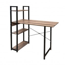 Desk Η/Υ ΕΟ401,1 90x40x73/110cm Black-Wallnut WALLNUT