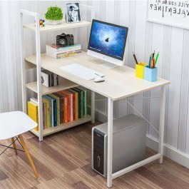 Computer Desk ΕΟ401,3 90x40x73/110cm White-Natural WHITE-NATURAL