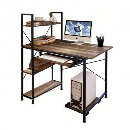 Desk Η/Υ ΕΟ402,1 100x48x70/118cm Black-Wallnut WALLNUT