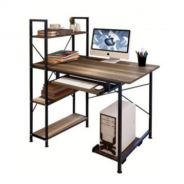 Desk Η/Υ ΕΟ402,1 100x48x70/118cm Black-Wallnut