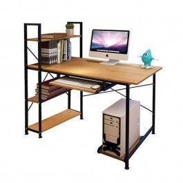 Desk Η/Υ ΕΟ402,2 100x48x70/118cm Black-Natural NATURAL