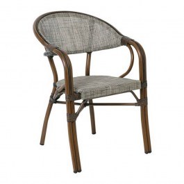 Armchair Vegera  Dining Ε258,11 57x59x84cm Wallnut-Textilene Beige BEIGE