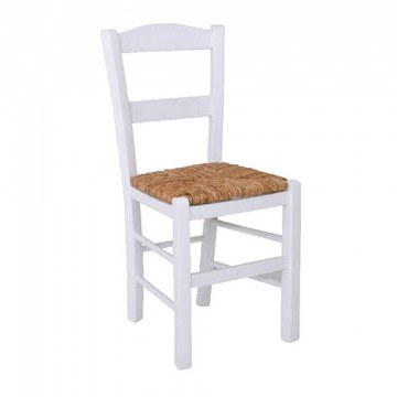 Καρέκλα Ψάθα Σύρος Ρ950,Ε8 41x45x88cm  Λάκα White