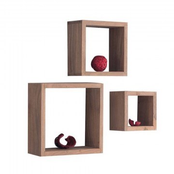 Box Wall Stand Set 3 pcs ΕΑ7028 Acacia Natural