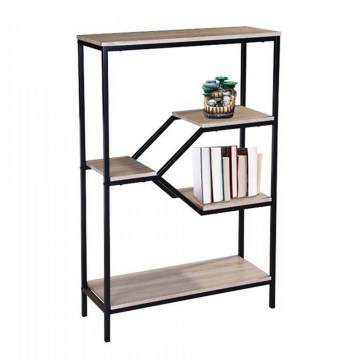Bookcase ΕΟ429 80x30x120cm Black-Sonoma