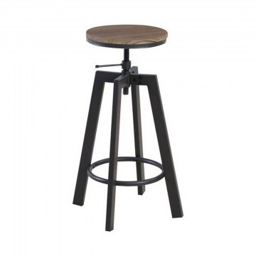 Σκαμπό Bar York ΕΜ9793,1 44x44x63/73cm Dark Brown-Wallnut Σετ 2τμχ