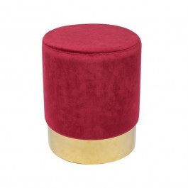 Σκαμπό Sol  Ε7030,3 D.37x44cm Gold-Red Velure RED