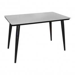 Table Union ΕΜ832,1 120x70x75cm 120x70cm Βαφή Black-Glass White BLACK-WHITE