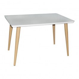 Table Union ΕΜ832,2 120x70x75cm 120x70cm Βαφή Natural-Glass White NATURAL-WHITE