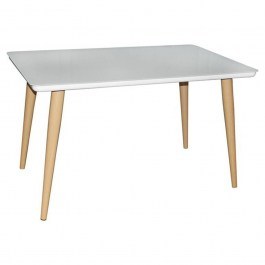 Table Union ΕΜ833,2 130x80x75cm 130x80cm Βαφή Natural-Glass White NATURAL-WHITE