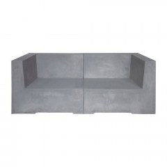 Sofa Concrete 2 Seats Cement Grey 160x83x65cm Ε6200,2