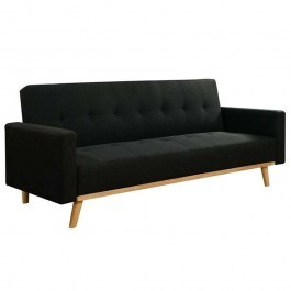 Sofa - Bed Three-Seater Carlos Ε9922,4 200x94x83cm Black BLACK