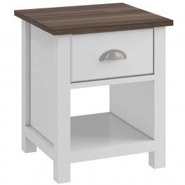 Bedside Table Luxor Ε740,3 45x40x50cm Walnut-White WALNUT-WHITE