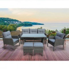 Set Living Room California 6Pcs K/D Twin Grey/Grey Ε6755,2