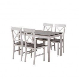Σετ Τραπεζαρίας Daily 5Τμχ  White/Dark Oak Ε783,1S 118x74x73 WHITE