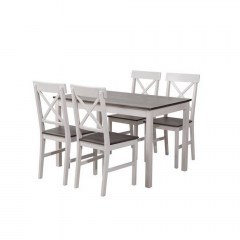 Σετ Τραπεζαρίας Daily 5Τμχ  White/Dark Oak Ε783,1S 118x74x73