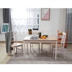 Σετ Τραπεζαρίας Daily 5Τμχ  White/Natural Ε783,2S 118x74x73