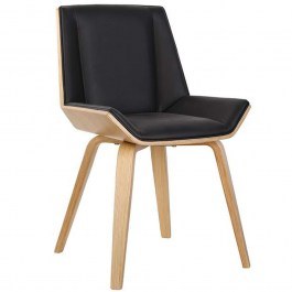 Chair Numan Ε7511,2 52x53x80cm Natural-Black NATURAL-BLACK