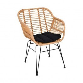 Armchair Salsa-W Black/Natural Ε282,Κ 55x56x82cm NATURAL-BLACK