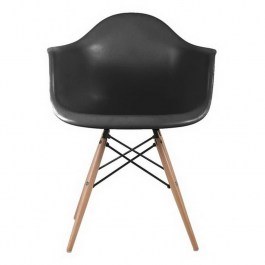 Πολυθρόνα Alea Wood ΕΜ129,2W 62x58x81cm Black Σετ 4τμχ BLACK