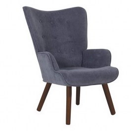 Πολυθρόνα - Μπερζέρα Alma Ε7141,50Κ 69x76x97cm Walnut-Blue BLUE