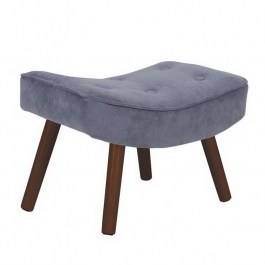 Stool-Footstool Alma Ε7141,51Κ 52x38x35cm Walnut-Light Blue LIGHT BLUE