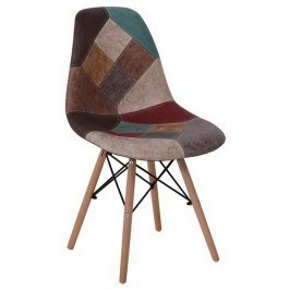 Καρέκλα Art Wood ΕΜ123,82 47x52x84cm Multi Brown Σετ 4τμχ MULTI-BROWN