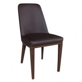 Chair Caster ΕΜ157,3 45x60x89cm Walnut-Dark Brown DARK BROWN
