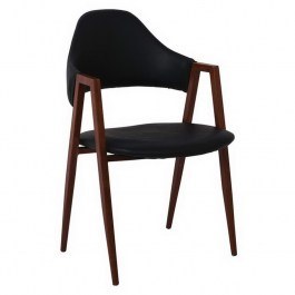 Armchair Delta ΕΜ130,7 51x51x81cm Walnut-Black WALLNUT